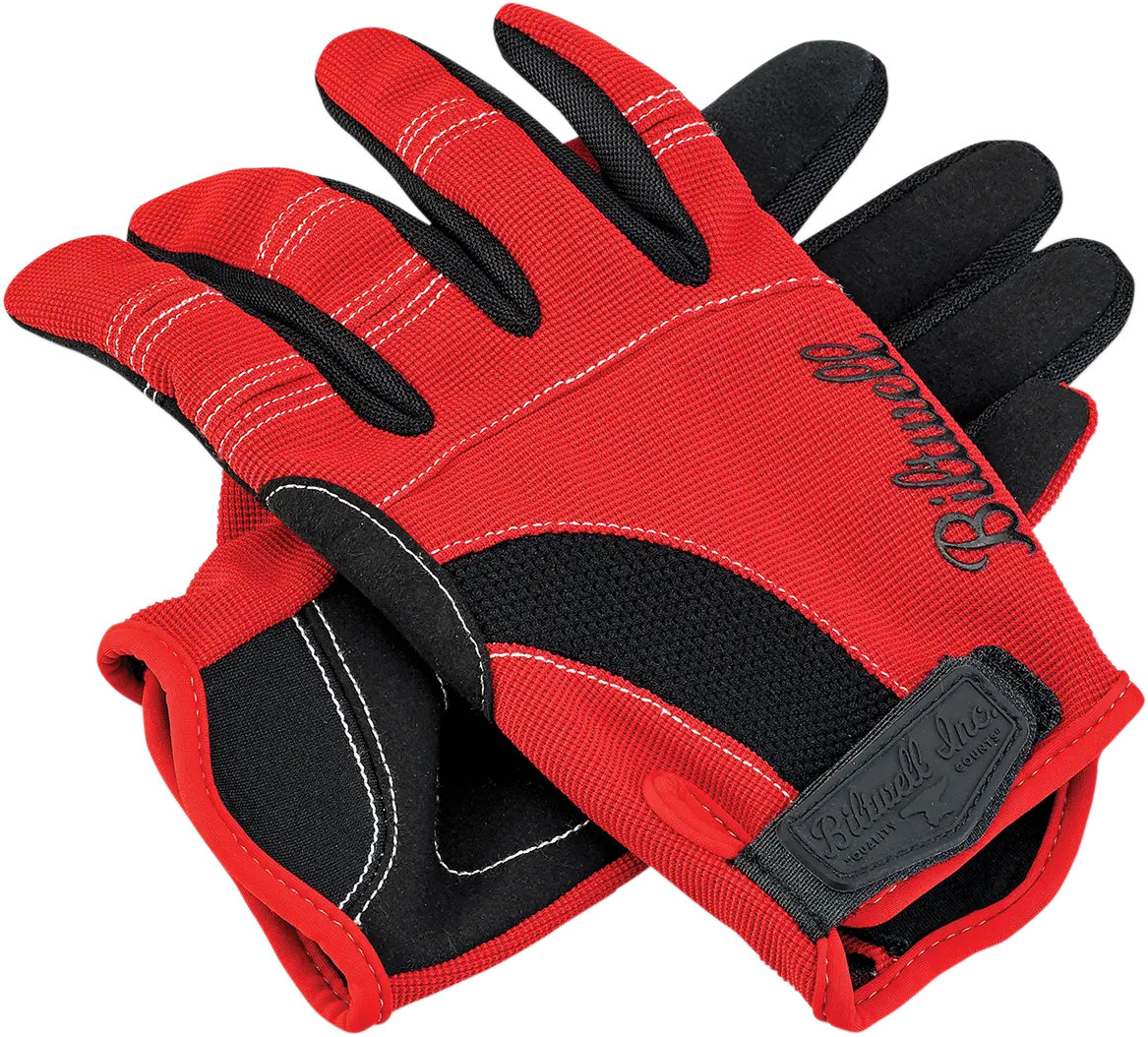 Biltwell Moto Gloves - Red/Black/White 1