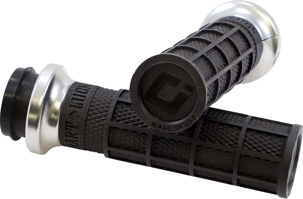 Odi Hart-Luck Signature V-Twin Lock-On* Grips - Tbw - Black/Silver V31htw-Bb-S 1