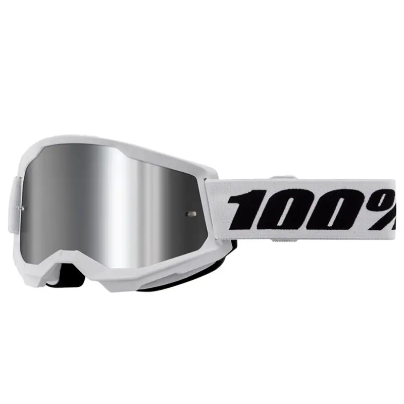 100% Strata 2 Mx Goggle - White Mirror 1