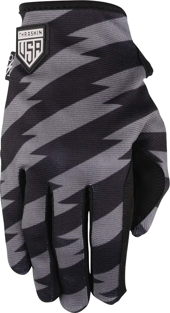 Thrashin Supply Co. Stars & Bolts Stealth Gloves - Black/Grey 3