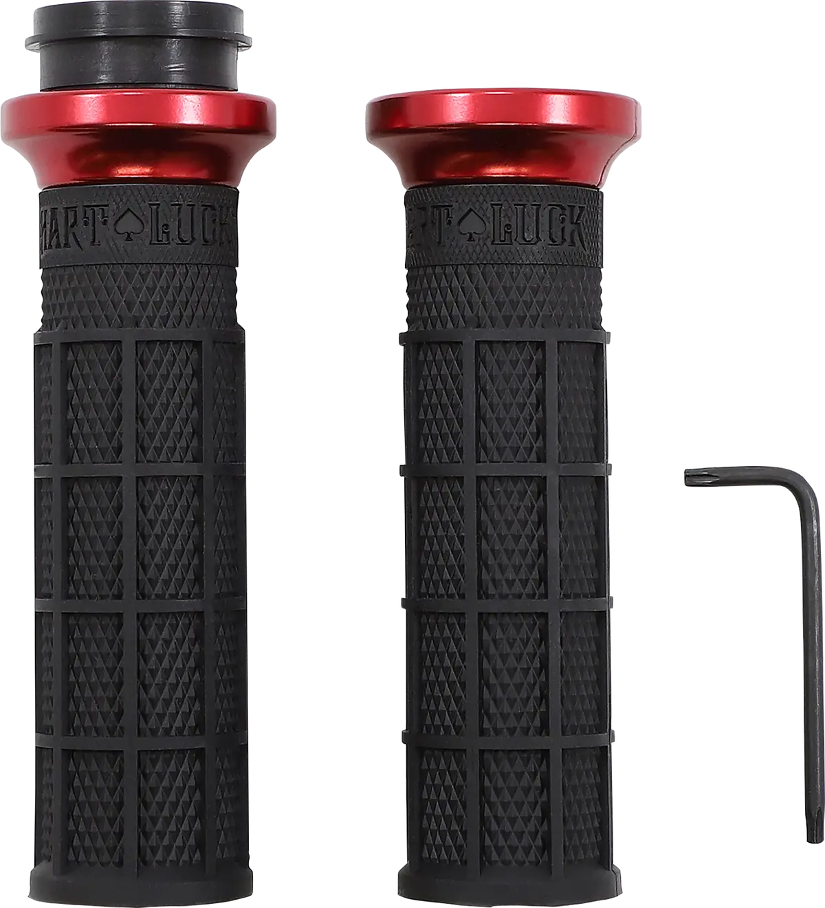 Odi Hart-Luck Signature V-Twin Lock-On* Grips - Tbw - Black/Red V31htw-Bb-R 1