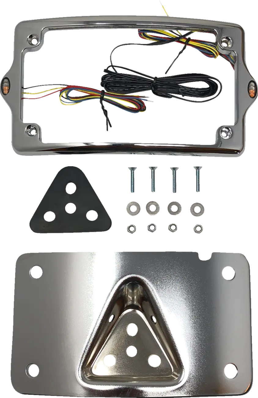 Kodlin Usa License Plate Kit - Amber/Red/White - Chrome Kus20351 1