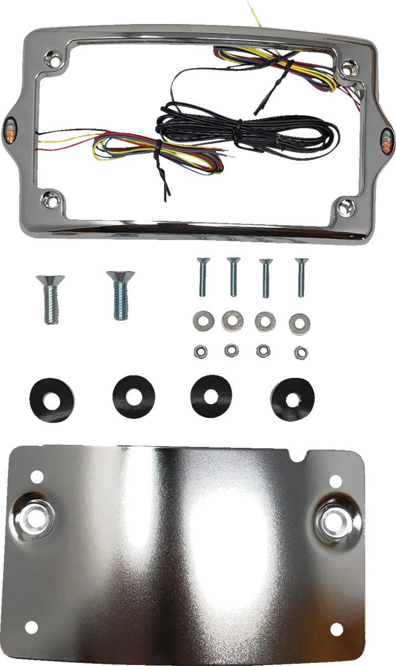 Kodlin Usa License Plate Kit - Amber/Red/White - Chrome Kus20301 1