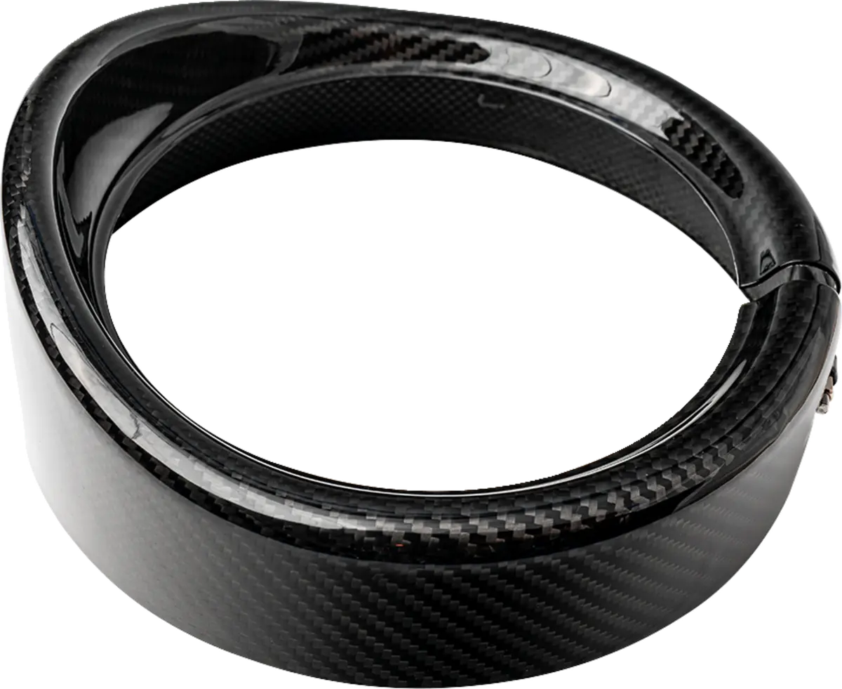 Slyfox Headlight Trim W/ Visor - 7" - Gloss 1508-3111 1