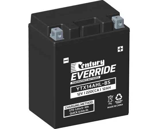 Century Ytx14ahl-Bs Motorcycle Agm Battery - 220Cca 12Ah 1