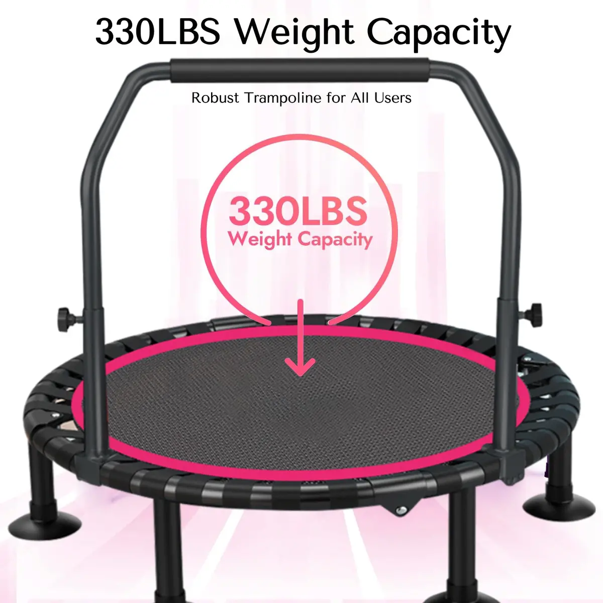 Deerrun® 40" Foldable Mini Trampoline Max Load 330Lbs 2