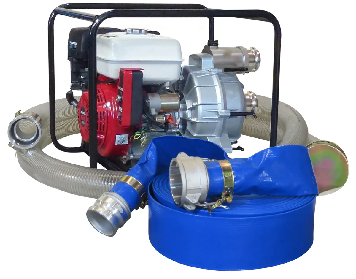 3" Honda Powered Trash Electric Start Pump + Hose Kit 1