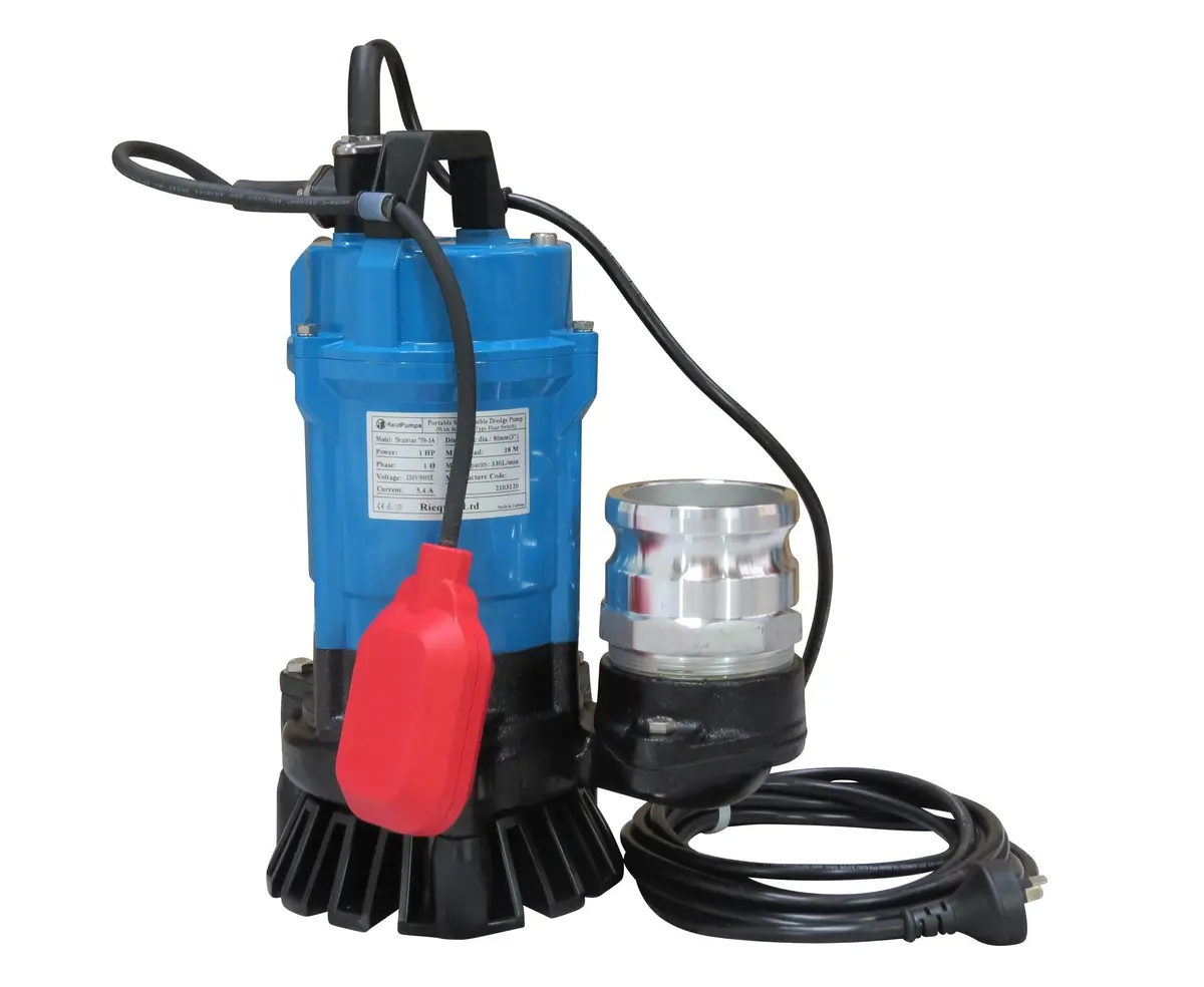 3" Reid Drainvac 750-3 Semi-Vortex Drainage Submersible Pump - Float Switch Included 1