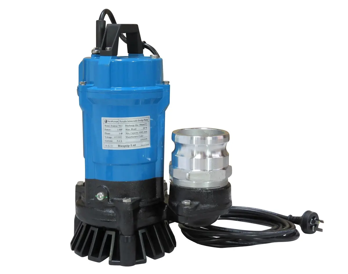 3" Reid Drainvac 750-3 Semi-Vortex Drainage Submersible Pump - No Float Switch 1
