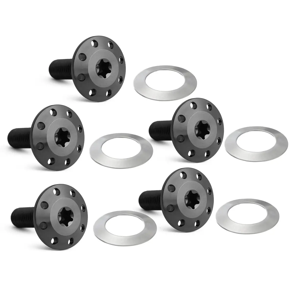 Arlen Ness Titanium Floating Rotor Bolts, '14-'23 Flt / Black 1