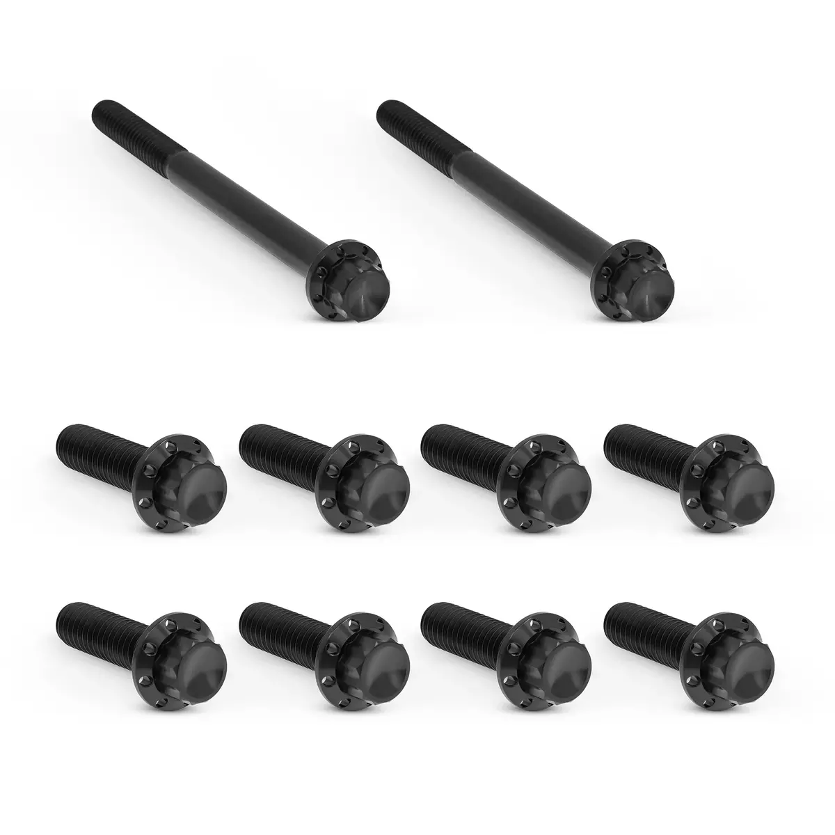 Arlen Ness Transmission Side Cover & Trap Door Titanium 12-Point Bolt Kits, Black 1