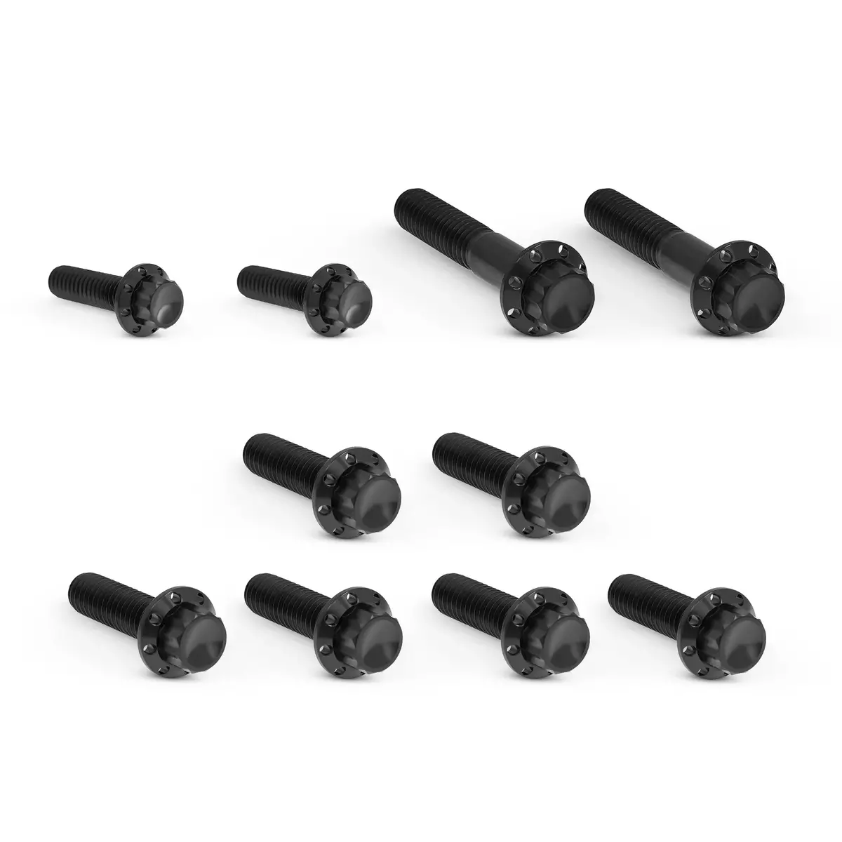 Arlen Ness Transmission Side Cover & Trap Door Titanium 12-Point Bolt Kits, Black 3