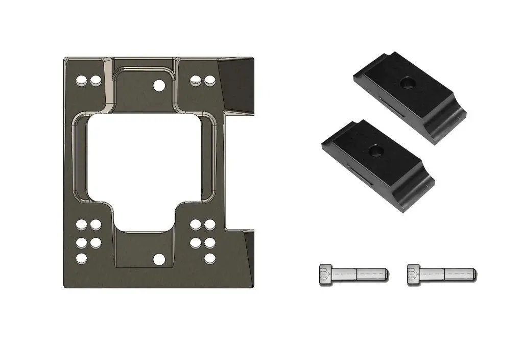 Aluminium Inclined Engine Mount For 28Mm Tube - With Holes - With Brackets 1