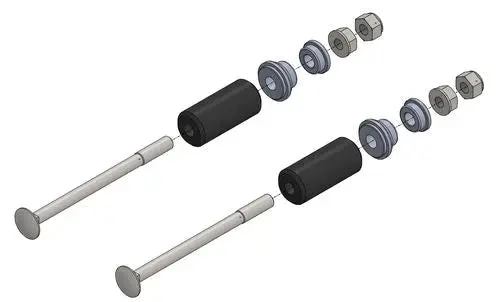 Rear Bumper Fastening Kit For 30Mm Tube- Black Anodized 1