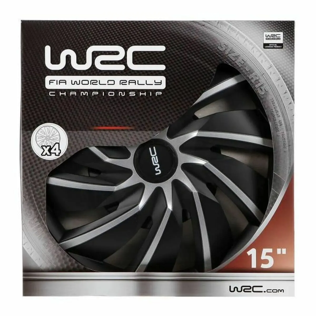 Tapacubos Wrc 7598 Cinzento Preto/Cinzento 15" 4 Peças 1
