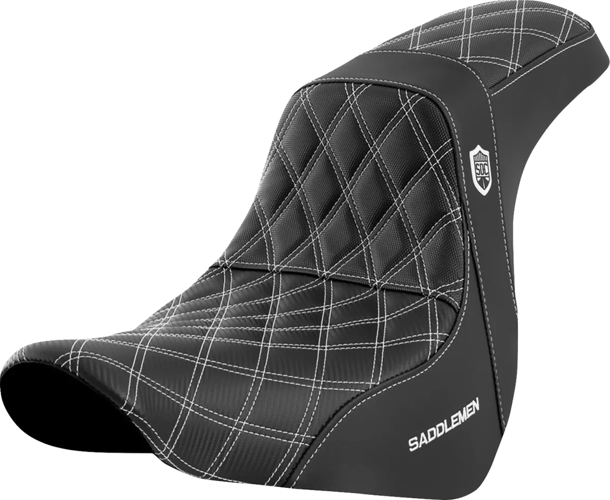 Saddlemen Pro Series Sdc Performance Seat - W/O Backrest - White Stitch - Fl/Fx (Sc81829whi) Softail 18-20 1