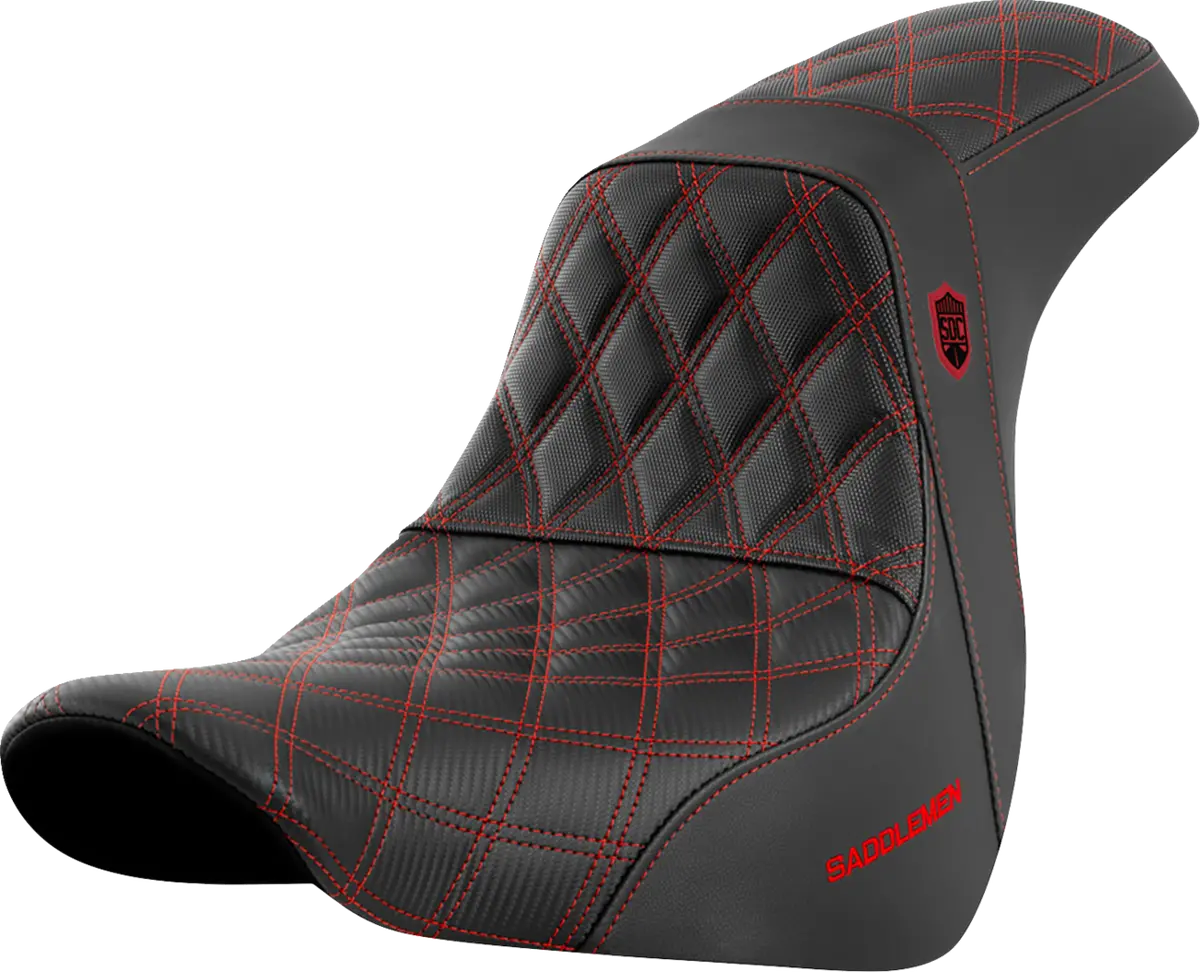 Saddlemen Pro Series Sdc Performance Seat - W/O Backrest - Red Stitch - Fl/Fx (Sc81829red) Softail 18-20 1
