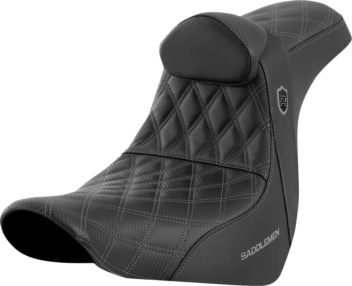 Saddlemen Pro Series Sdc Performance Seat - W/ Backrest - Gray Stitch - Fl/Fx (Sc81829grert) Softail 18-23 1
