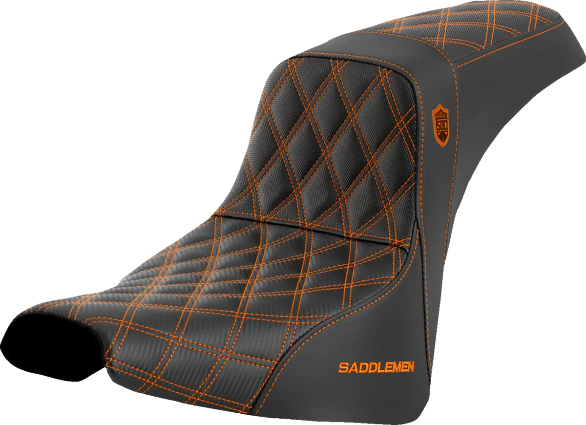 Saddlemen Pro Series Sdc Performance Seat - W/O Backrest - Orange Stitch - Fxbb/Fxst (Sc81830ora) Softail 18-23 1