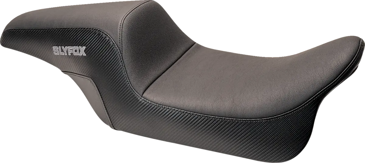 Slyfox Drifter Seat - Gray Logo - Smooth Vinyl - Carbon Fiber - Fl '08-'23 0801-1615 1
