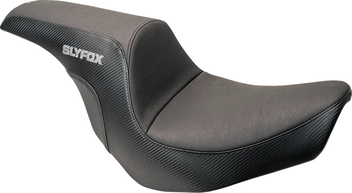 Slyfox Lowrider Drifter Seat - Gray Logo - Smooth Vinyl - Carbon Fiber - Fxlr/Flsb '18-'24 0802-1590 1