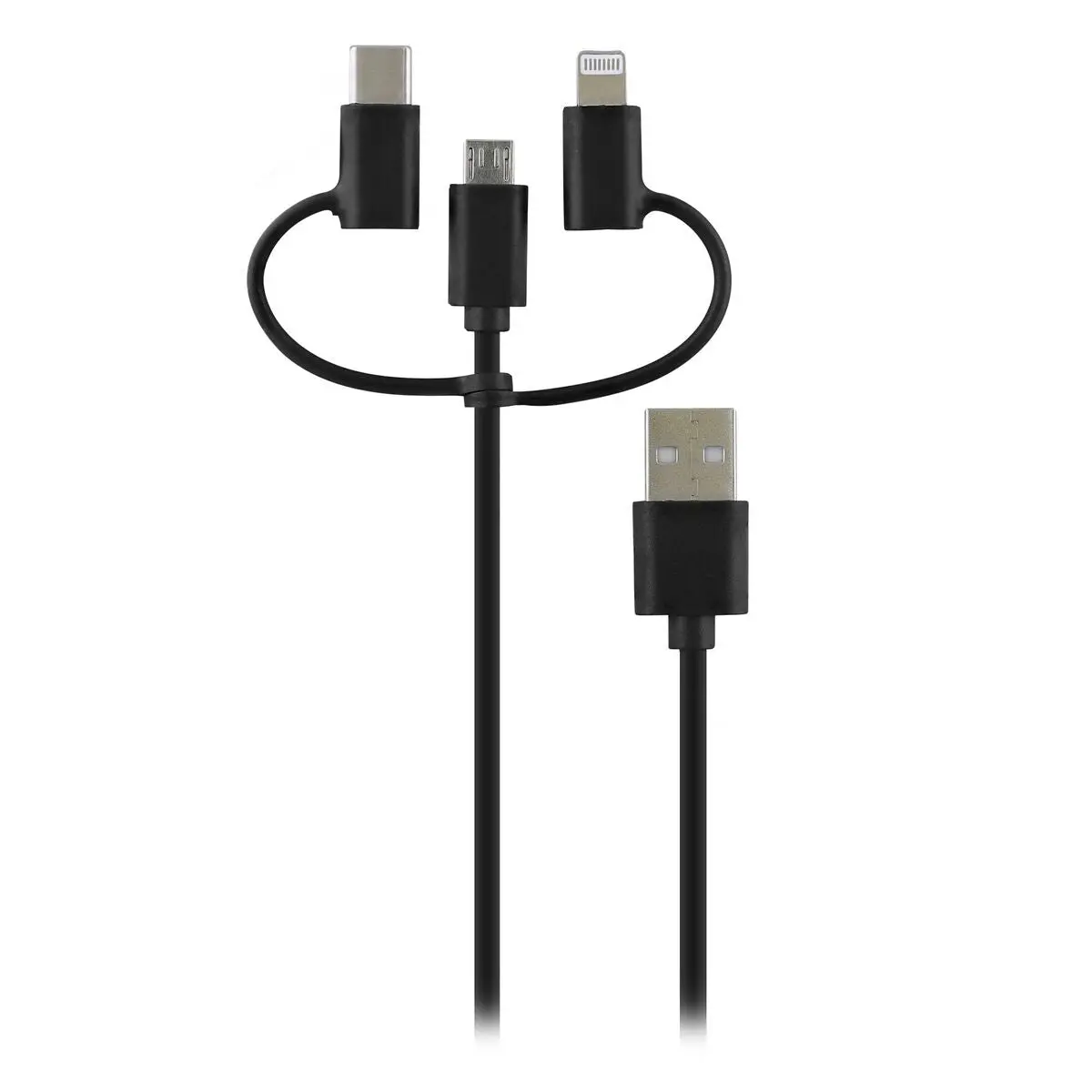 Cabo Usb Para Micro Usb, Usb-C E Lightning Tnb Way Preto 1 M 1