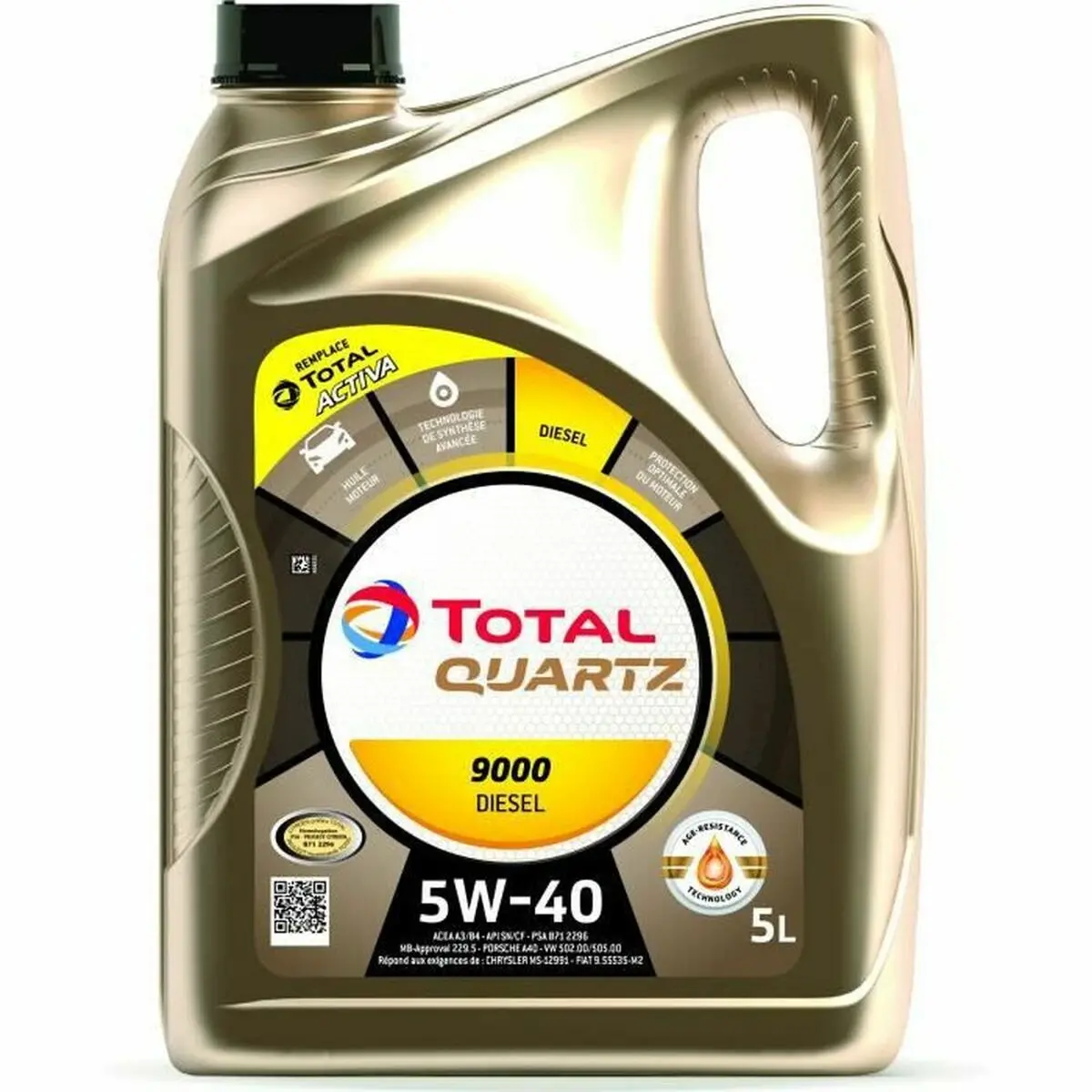 Óleo De Motor Para Automóveis Total Quartz 9000 5 L Diesel 5W40 1