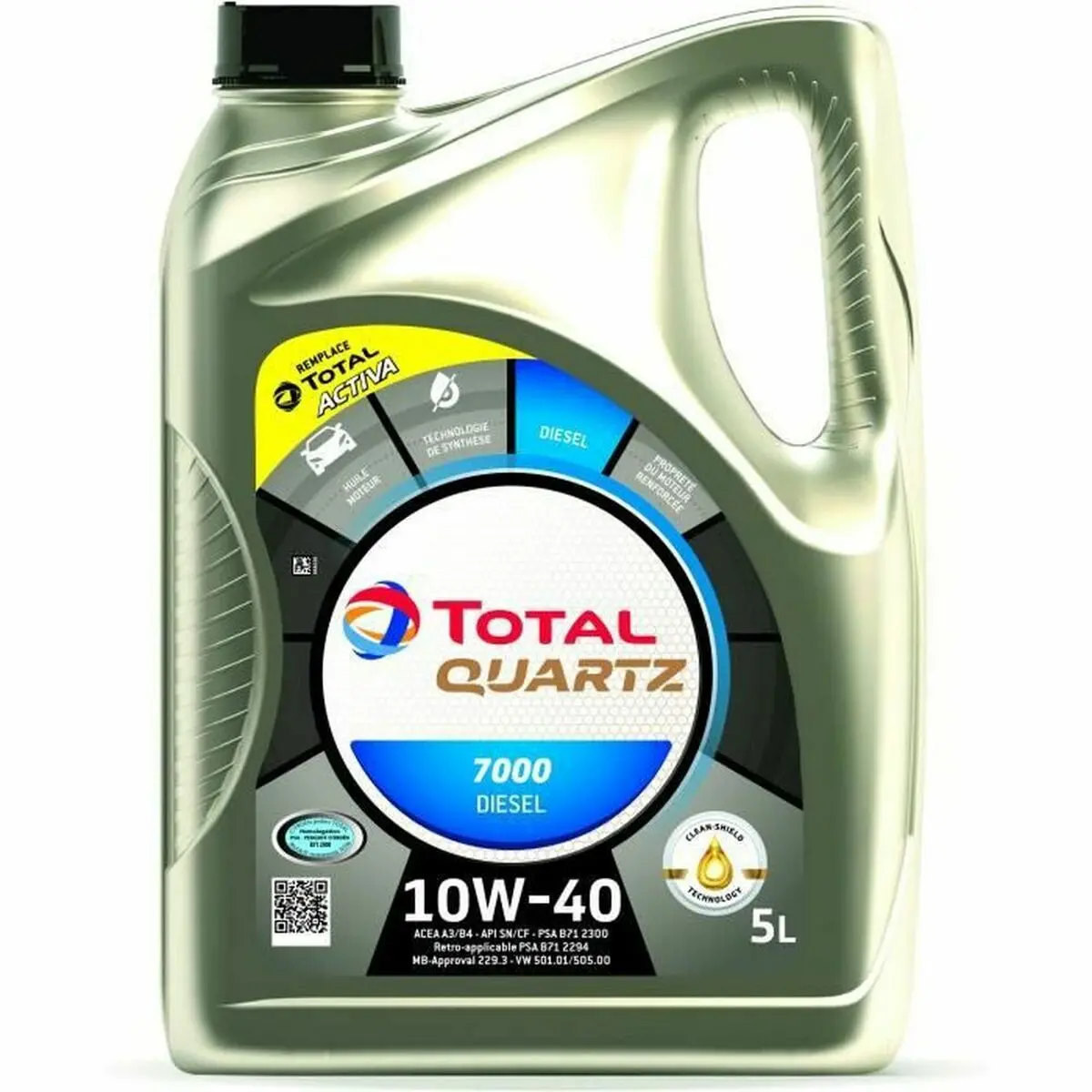 Óleo De Motor Total Quartz 7000 Diesel 10W40 5 L 10W40 1