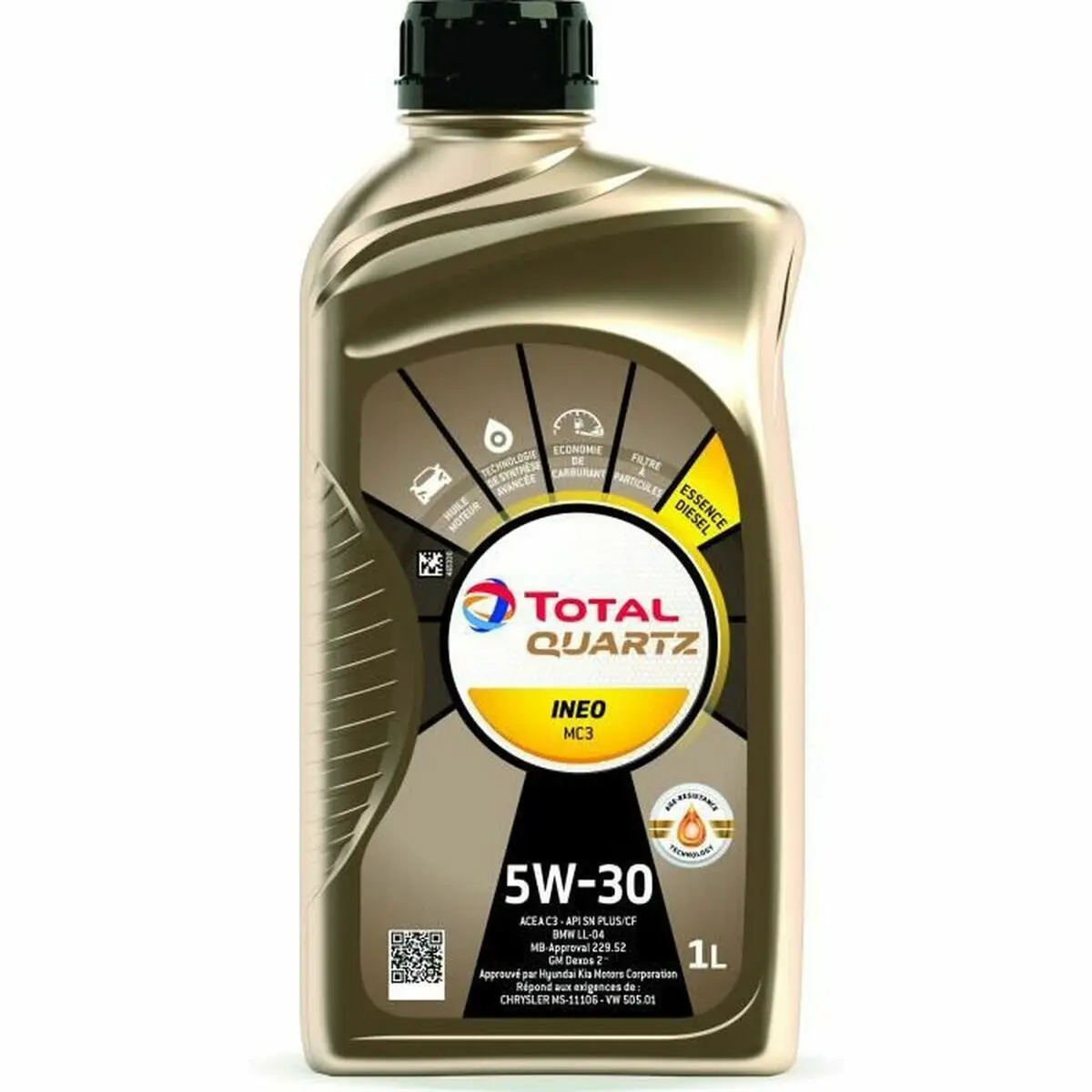 Óleo De Motor Para Automóveis Total Quartz Ineo Mc3 1 L 5W30 1