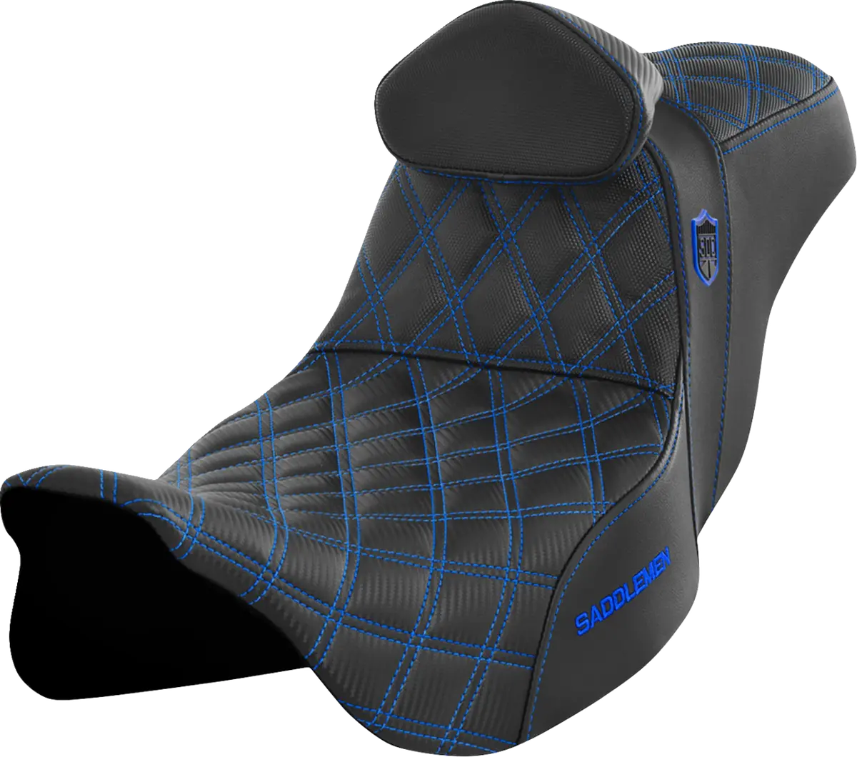 Saddlemen Pro Series Sdc Performance Seat - W/ Backrest - Blue Stitch - Flh/Flt (Sc80807blurt) Touring 08-23, Cvo 14 1