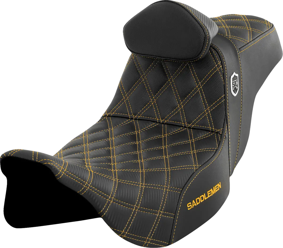 Saddlemen Pro Series Sdc Performance Seat - W/ Backrest - Gold Stitch - Flh/Flt (Sc80807golrt) Touring 08-23, Cvo 14 1