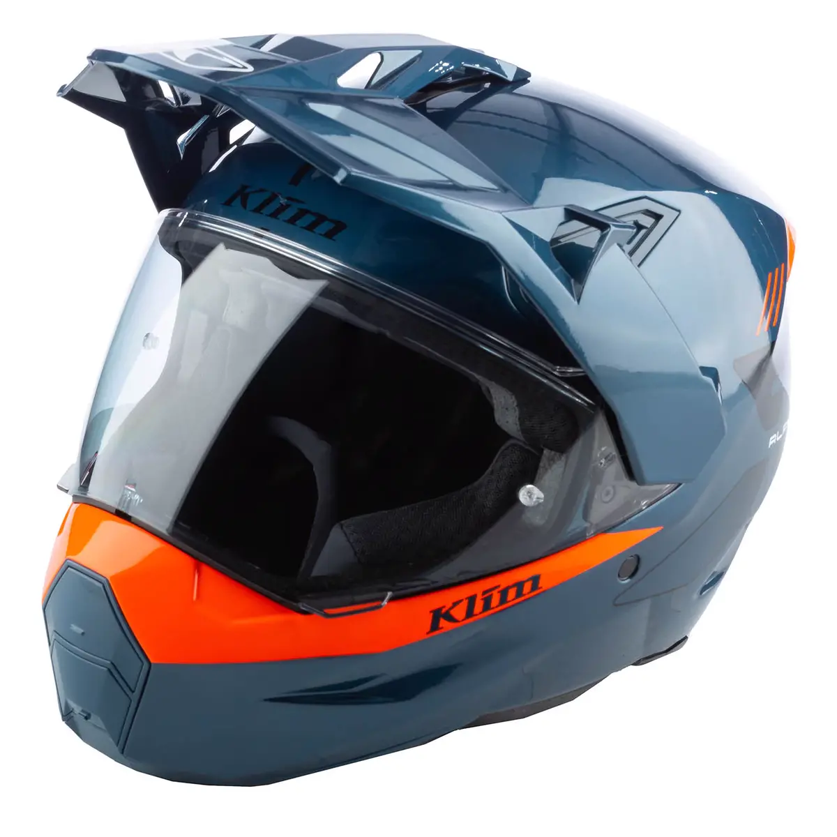 Klim X1 Alpha Helmet - Gloss Concept Petrol - Strike Orange 1