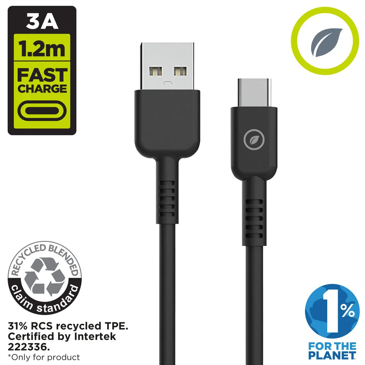 Cabo Usb Para Lightning Muvit For Change Preto 1,2 M 2