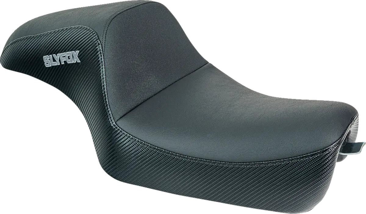 Slyfox Drifter Seat - Gray Logo - Black Vinyl W/ Slipstop - Carbon Fiber - Xl '04-'22 4684B-Slyfox 1