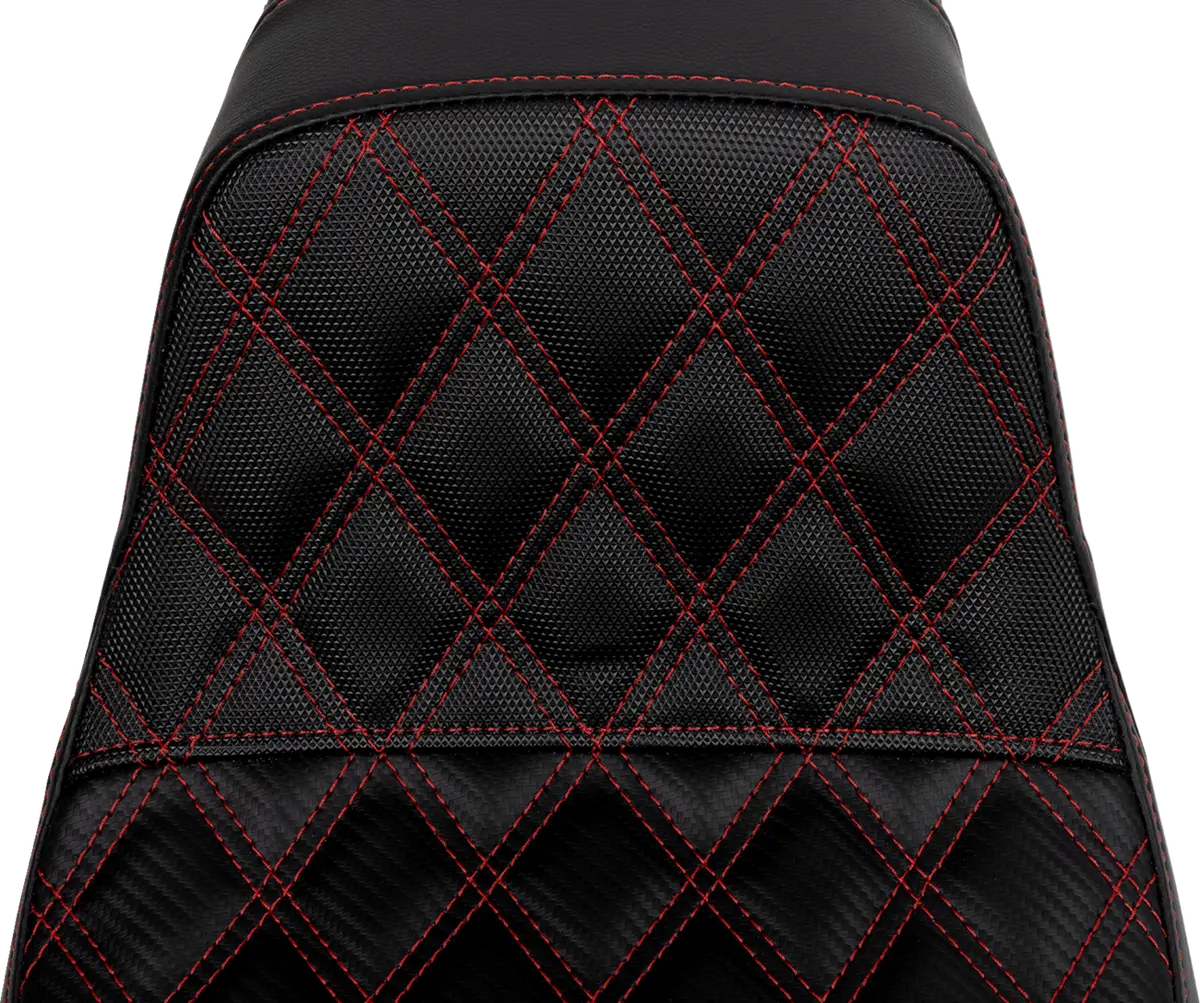 Saddlemen Pro Series Sdc Performance Seat - Carbon Fiber/Lumbar Gripper - Red Stitch (Sc80604red) Dyna 06-17 2