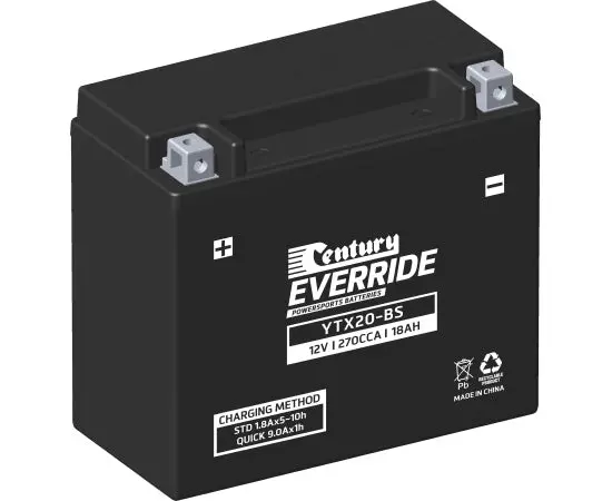 Century Ytx20-Bs Motorcycle Agm Battery - 270Cca 18Ah 1