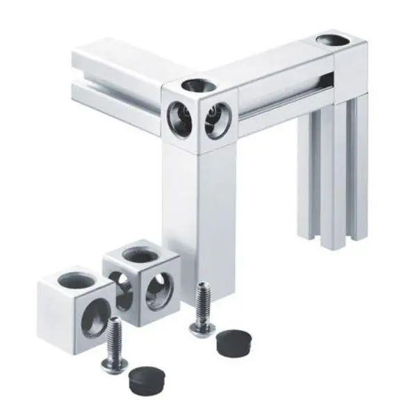 3 Sides Corner Cube Connector 45 Series For Extrusion Aluminium Profile 4545 With Bolts And Side Covers 2