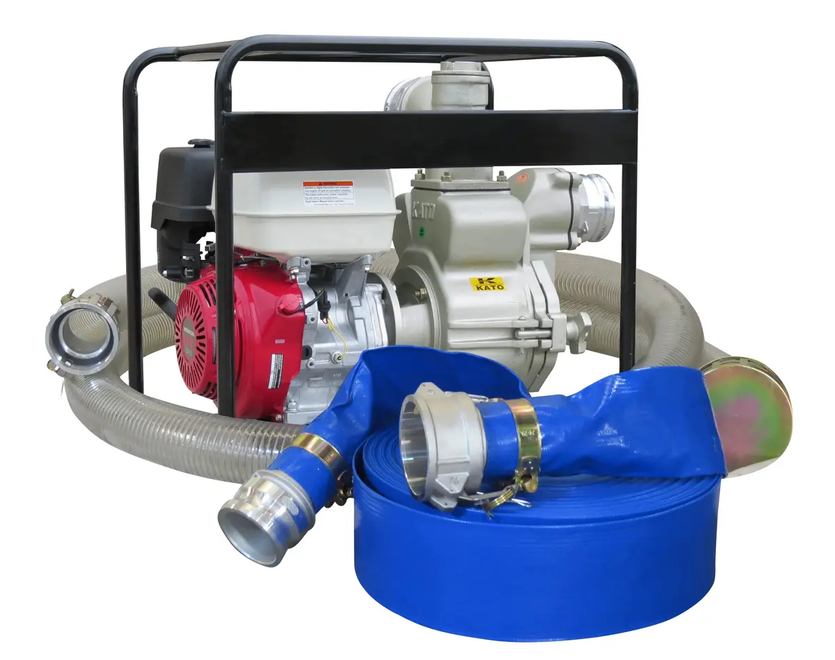 102Mm Kato Honda Powered Trash Pump Hd + Hose Kit 1