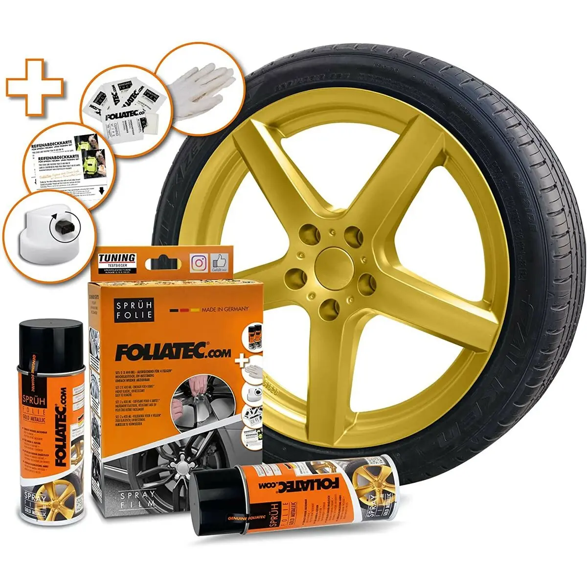 Borracha Líquida Para Carros Foliatec Dourado Metálico 2 X 400 Ml 1