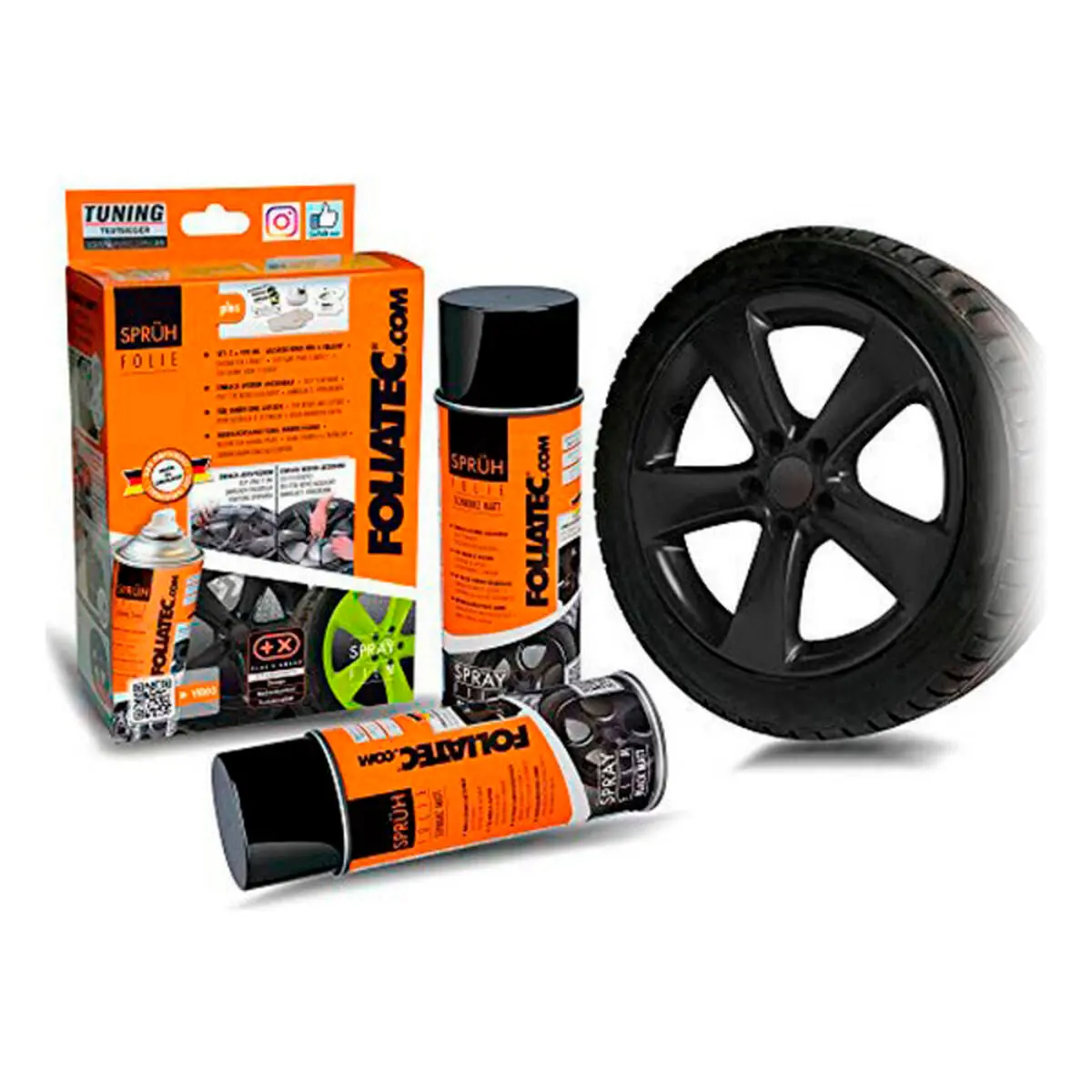 Borracha Líquida Para Carros Foliatec     Preto Mate 400 Ml (2 Pcs) 1