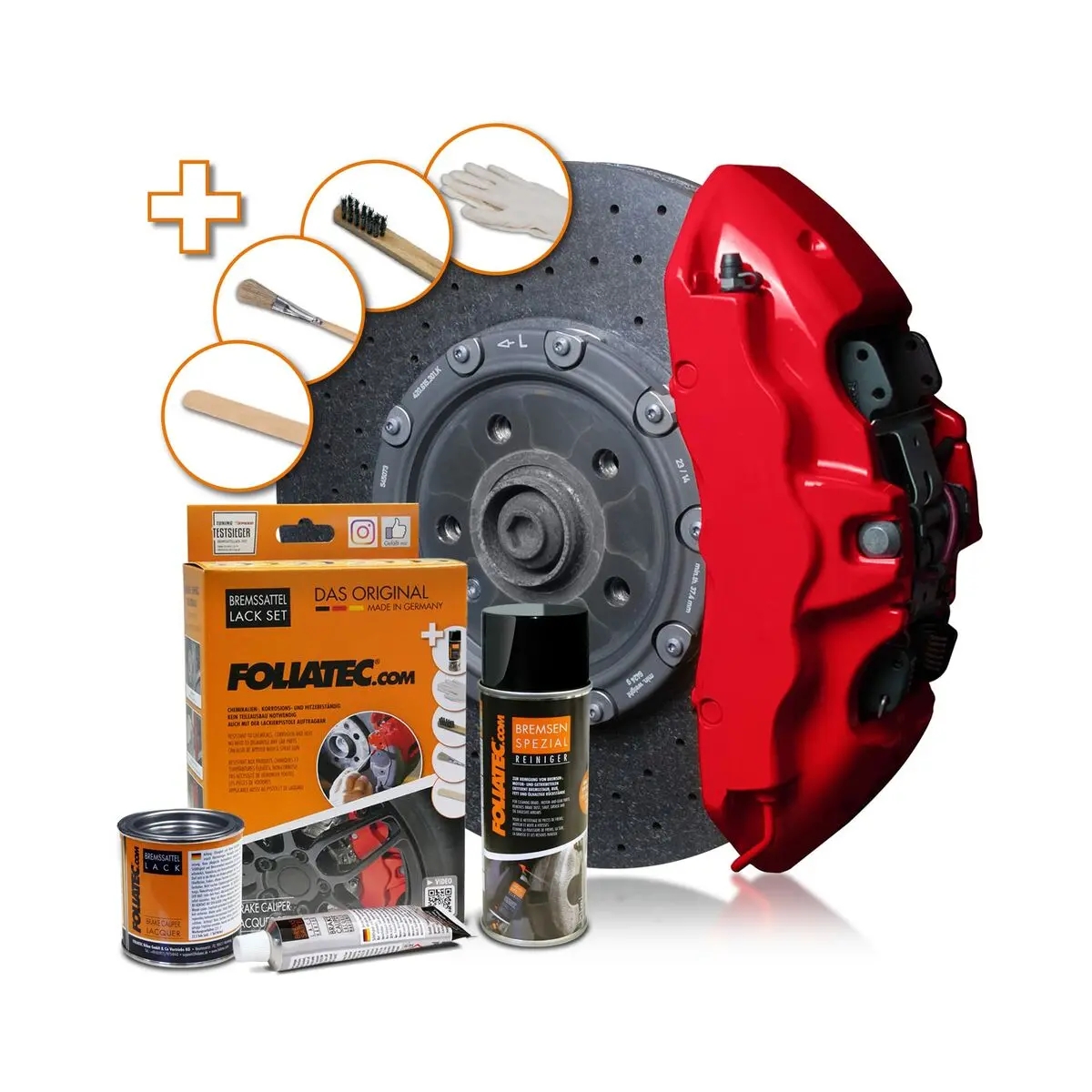 Conjunto De Pintura Foliatec 2160 Racing Pinças De Travão 3 Peças Vermelho 1