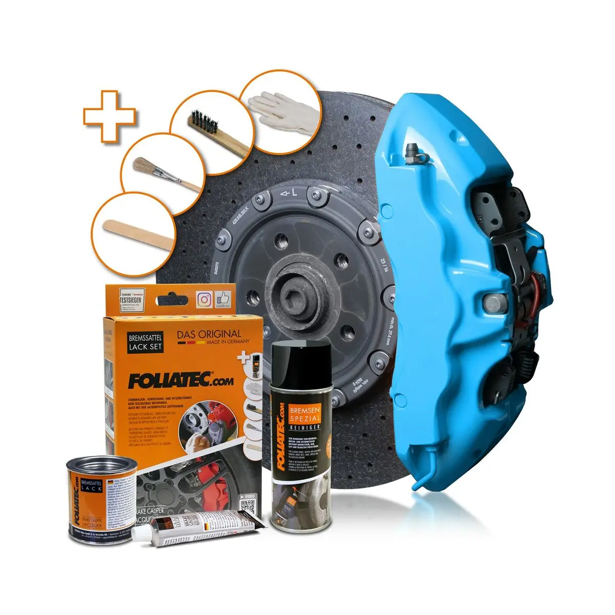 Conjunto De Pintura Foliatec 2178 Pinças De Travão Azul Celeste 3 Peças 1