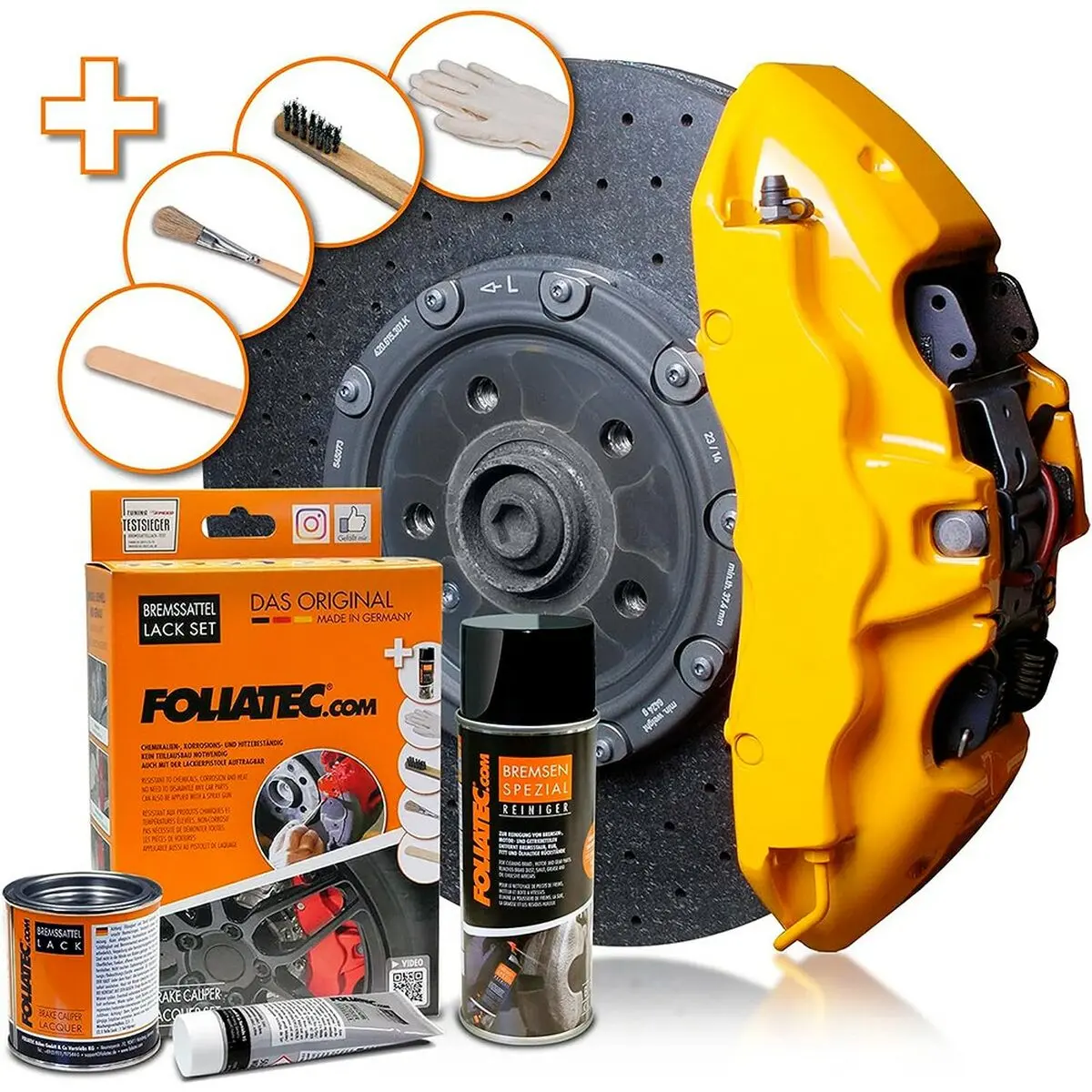 Conjunto De Pintura Foliatec Fo2195 Pinças De Travão Amarelo 1