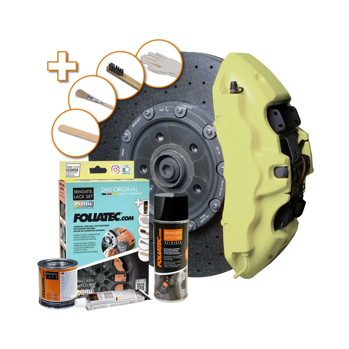 Conjunto De Pintura Foliatec Fo2221 Pinças De Travão Baunilha Amarelo 1