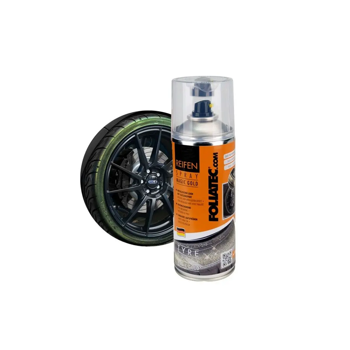Tinta Em Spray Foliatec Dourado Rodas 400 Ml 1