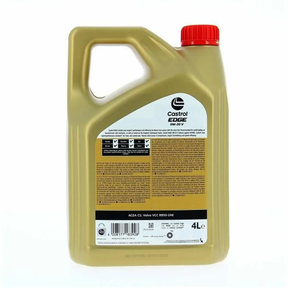 Óleo De Motor Castrol Edge Gasolina Diesel Híbrido 0W20 4 L 2