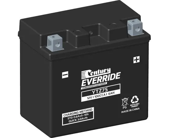 Century Ytz7s Motorcycle Agm Battery - 100Cca 6Ah 1