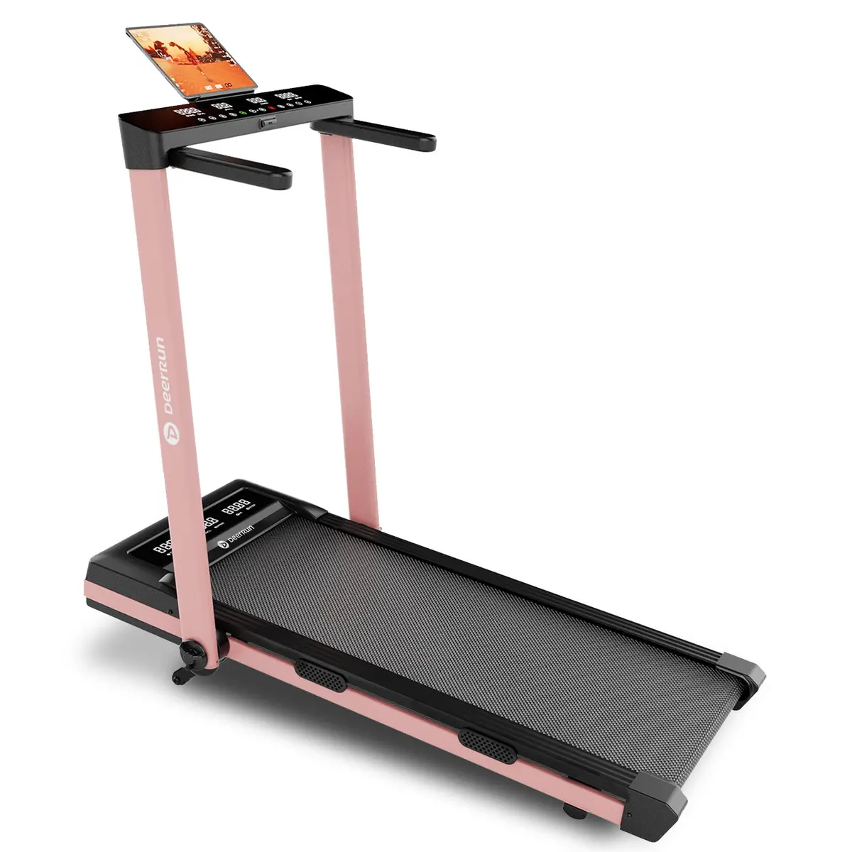 Deerrun Z10 Pro Muse Type 2 In 1 Foldable Treadmill With Remote Control, 12% Auto Incline, Pink 1