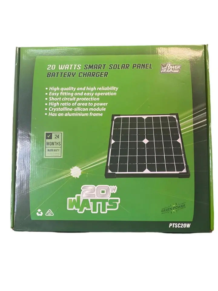 Power Train Smart Solar Panel Charger 20 Watt 1.17 Amp – Ptsc20w 2