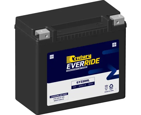 Century Gyz20hl Heavy Duty Agm Motorcycle Battery - 320Cca 18Ah 1